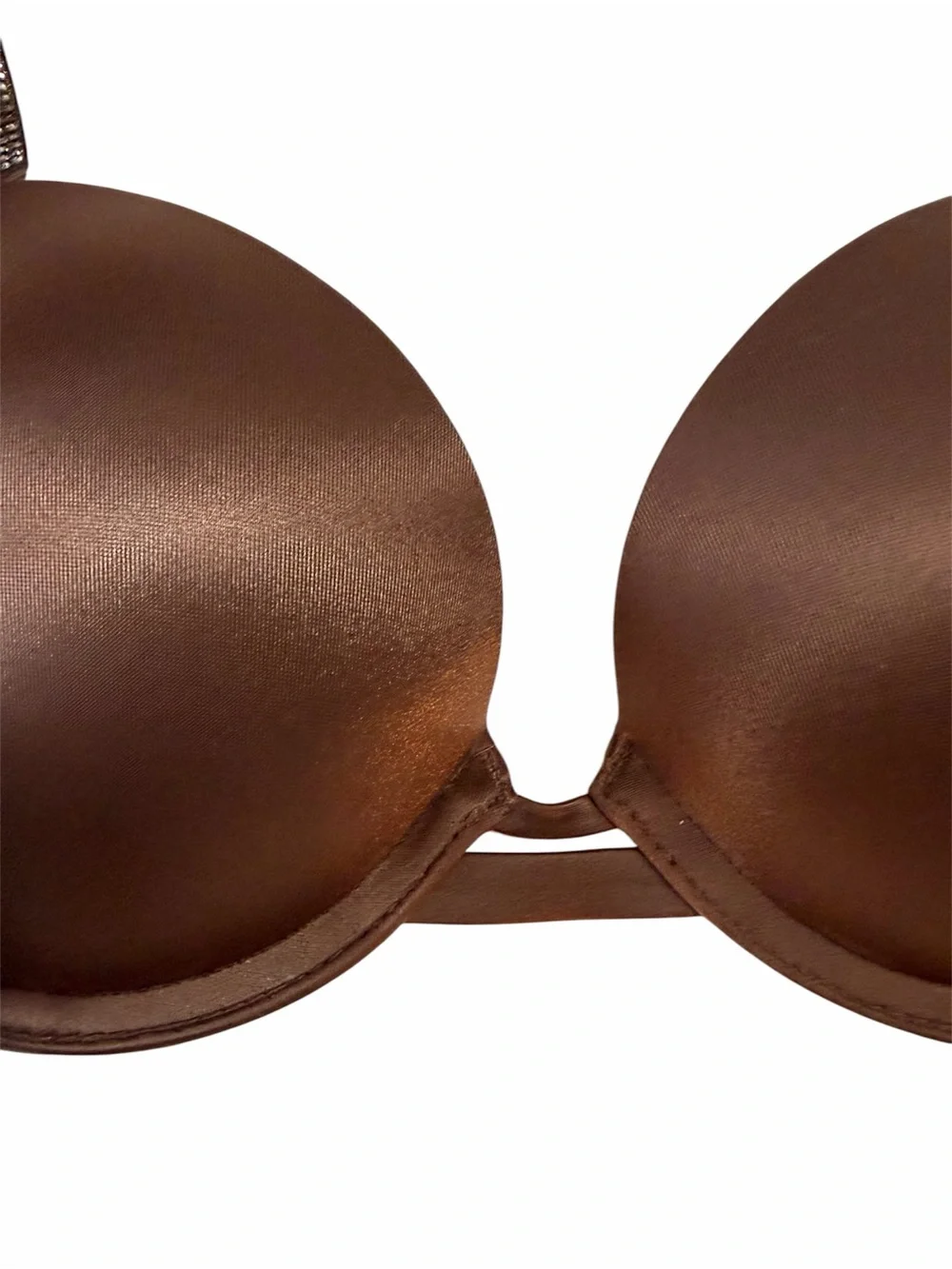 Victoria's Secret Very Sexy Shine Strap Smooth Push-Up Bra Sz 32B Mocha Brown